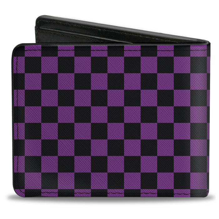 Bi-Fold Wallet - Checker Black Purple Bi-Fold Wallets Buckle-Down   