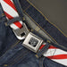 BD Wings Logo CLOSE-UP Full Color Black Silver Seatbelt Belt - Candy Cane Webbing Seatbelt Belts Buckle-Down   