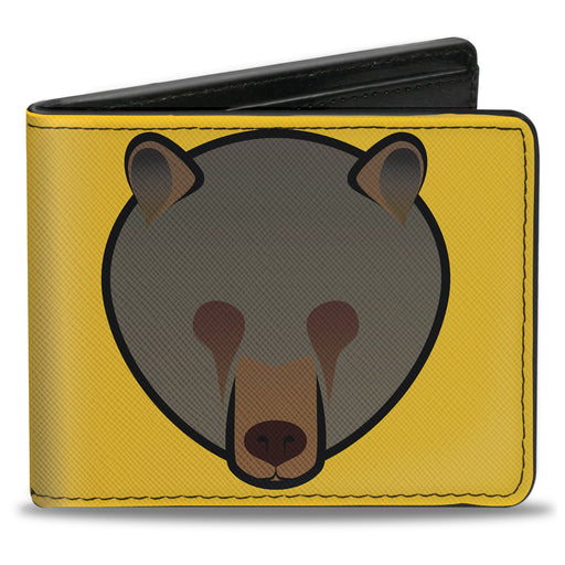 Bi-Fold Wallet - Brown Bear Repeat Yellow Bi-Fold Wallets Buckle-Down   