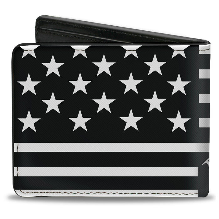 Bi-Fold Wallet - Americana Flag WE THE PEOPLE Black White Bi-Fold Wallets Buckle-Down   
