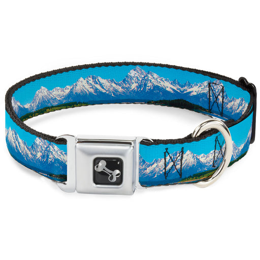 Dog Bone Seatbelt Buckle Collar - Landscape Snowy Mountains Seatbelt Buckle Collars Buckle-Down   