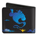 Bi-Fold Wallet - Genie Lamp Silhouette Pose Clouds Black Blues Gold Bi-Fold Wallets Disney   