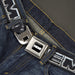HEMI Bold Full Color Black/White Seatbelt Belt - HEMI Bold Outline 392/426 Black/Silver-Fade Webbing Seatbelt Belts Hemi   