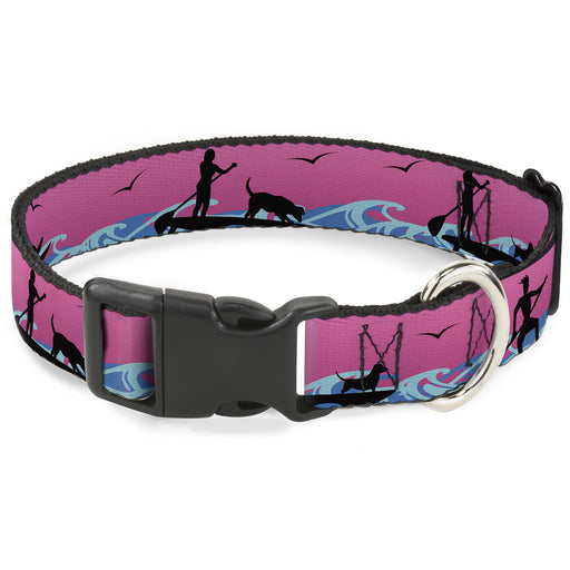 Plastic Clip Collar - SUP w/Dog Pink/Blues/Black Plastic Clip Collars Buckle-Down   