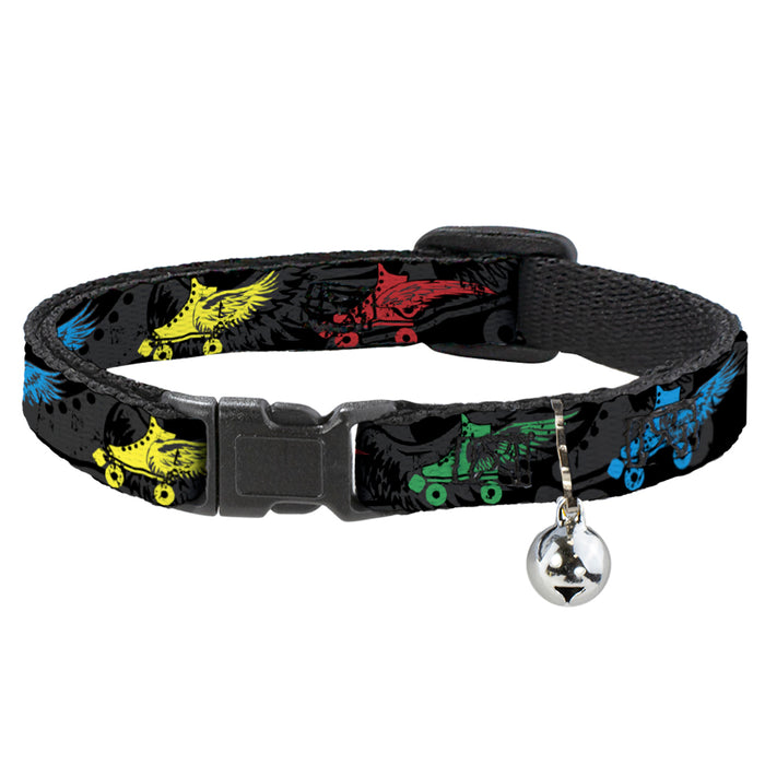 Cat Collar Breakaway - Roller Skates Black Gray Multi Color Breakaway Cat Collars Buckle-Down   