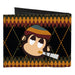 Canvas Bi-Fold Wallet - Multi Smoking Monkey Argyle Brown Canvas Bi-Fold Wallets Buckle-Down   