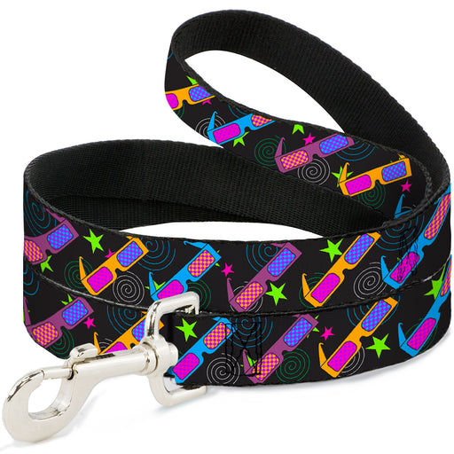 Dog Leash - 3-D Glasses w/Stars Multi Color Dog Leashes Buckle-Down   