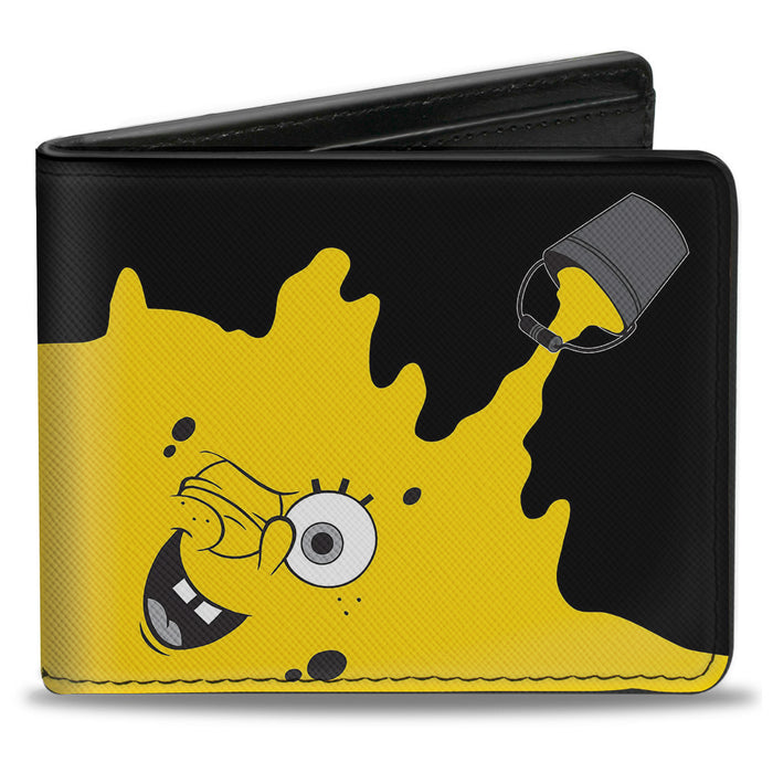 Bi-Fold Wallet - SpongeBob Paint Bucket Black Yellow Bi-Fold Wallets Nickelodeon   