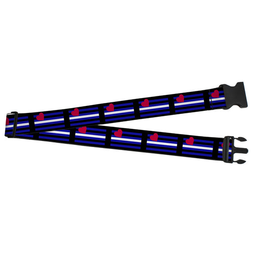 Luggage Strap - 2.0" - Flag Leather Black Blue Red White Luggage Straps Buckle-Down   