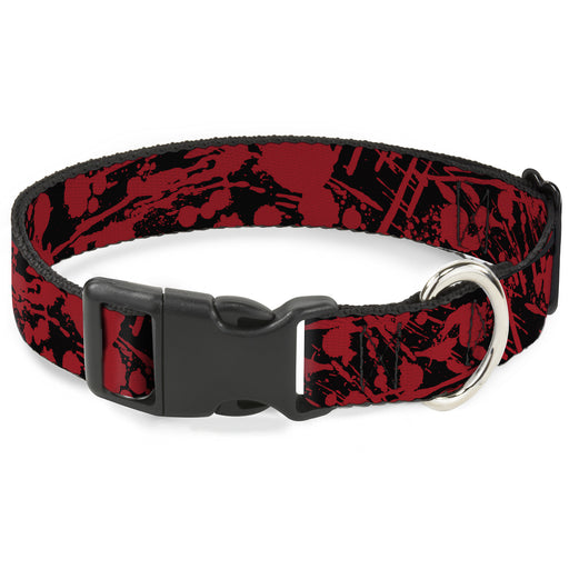 Plastic Clip Collar - Splatter Black/Red Plastic Clip Collars Buckle-Down   
