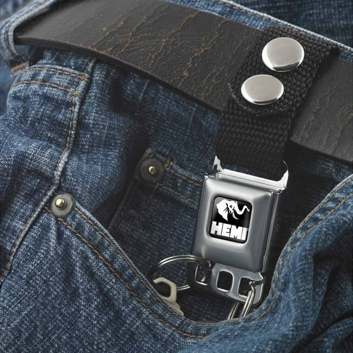 Keychain - HEMI Elephant Logo Full Color Black White Keychains Hemi   