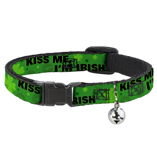 Cat Collar Breakaway - KISS ME, I'M IRISH! Clovers Kisses Greens Black Breakaway Cat Collars Buckle-Down   