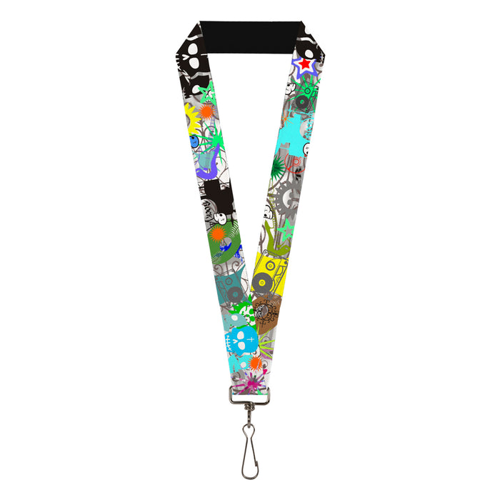 Lanyard - 1.0" - Music Skulls Multi Color Lanyards Buckle-Down   