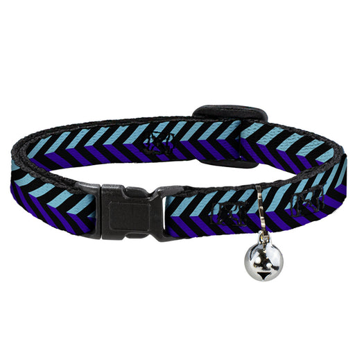 Cat Collar Breakaway - Chevron3 Split Turquoise Purple Black Breakaway Cat Collars Buckle-Down   