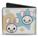 Bi-Fold Wallet - Happy Sad Bunnies & Stars White Pastel Bi-Fold Wallets Buckle-Down   