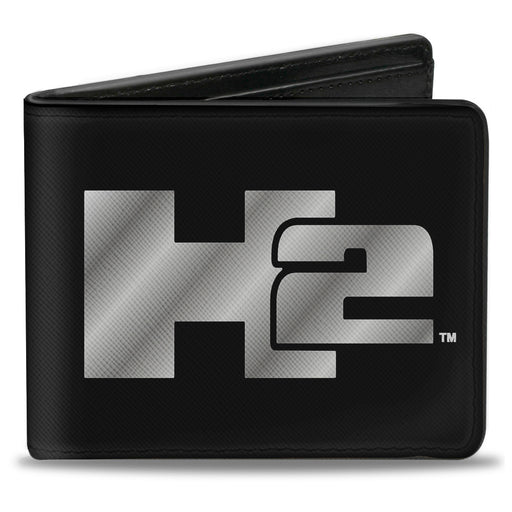 Bi-Fold Wallet - H2 Black Silver Logo CENTERED Bi-Fold Wallets GM General Motors   