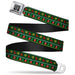 BD Wings Logo CLOSE-UP Full Color Black Silver Seatbelt Belt - Christmas Sweater Stitch Green/White/Gold/Red Webbing Seatbelt Belts Buckle-Down   