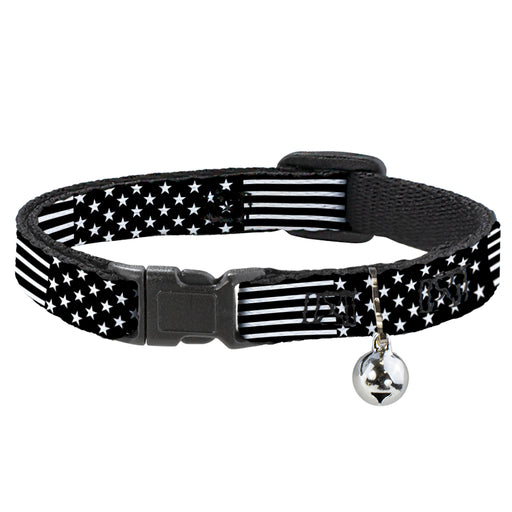 Cat Collar Breakaway - Americana Stars & Stripes2 Black White Breakaway Cat Collars Buckle-Down   