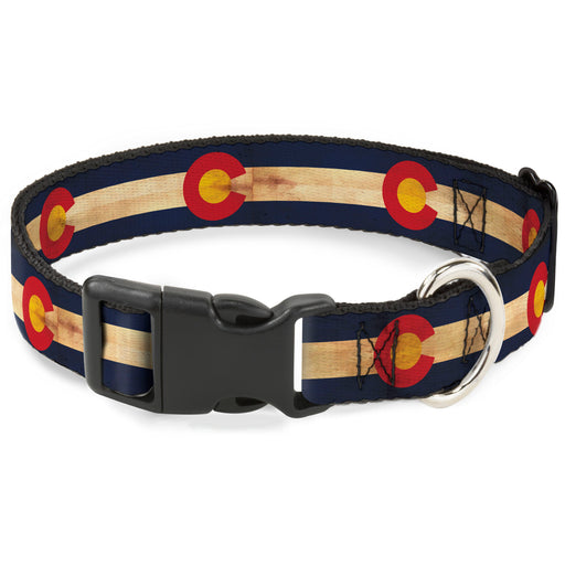 Plastic Clip Collar - Colorado Flag Continuous Vintage Plastic Clip Collars Buckle-Down   