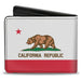 Bi-Fold Wallet - California Flag Repeat Black Bi-Fold Wallets Buckle-Down   