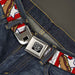 BD Wings Logo CLOSE-UP Full Color Black Silver Seatbelt Belt - Hot Dogs Webbing Seatbelt Belts Buckle-Down   