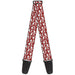 Guitar Strap - Skull Yard Red White Guitar Straps Buckle-Down   