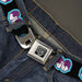 BD Wings Logo CLOSE-UP Full Color Black Silver Seatbelt Belt - Dopey Eyes Black/Baby Blue/Purple Webbing Seatbelt Belts Buckle-Down   