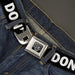 BD Wings Logo CLOSE-UP Full Color Black Silver Seatbelt Belt - DON'T BRO ME IF YOU DON'T KNOW ME Black/White/Red Webbing Seatbelt Belts Buckle-Down   