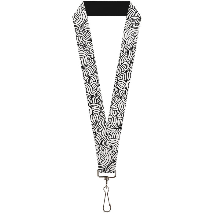 Lanyard - 1.0" - Doodle1 White Black Lanyards Buckle-Down   