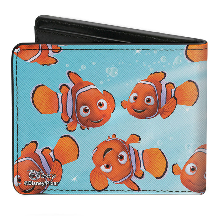 Bi-Fold Wallet - Nemo Swimming Bubbles Collage Blues Bi-Fold Wallets Disney   