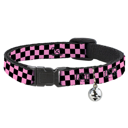 Cat Collar Breakaway - Checker Black Baby Pink Breakaway Cat Collars Buckle-Down   