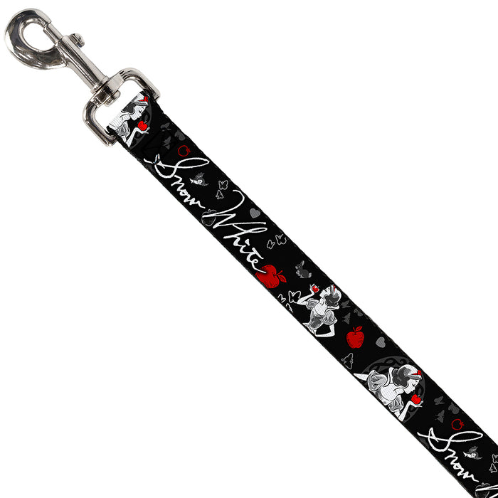 Dog Leash - SNOW WHITE Apple Poses/Butterflies Black/Gray/Red Dog Leashes Disney   