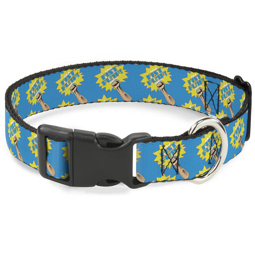 Plastic Clip Collar - Fist Pump Baby Blue/Yellow Plastic Clip Collars Buckle-Down   