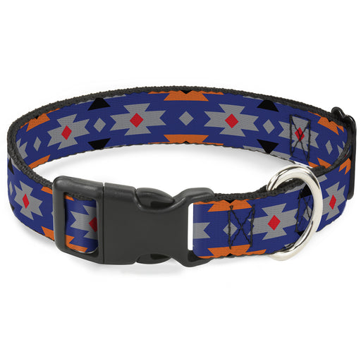 Plastic Clip Collar - Navajo Gray/Blue/Orange/Black Plastic Clip Collars Buckle-Down   