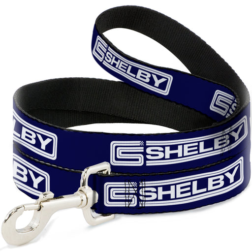 Dog Leash - Carroll Shelby CS SHELBY Racing Logo Block Navy/White Dog Leashes Carroll Shelby   