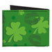 Canvas Bi-Fold Wallet - KISS ME, I'M IRISH! Clovers Kisses Greens Black Canvas Bi-Fold Wallets Buckle-Down   