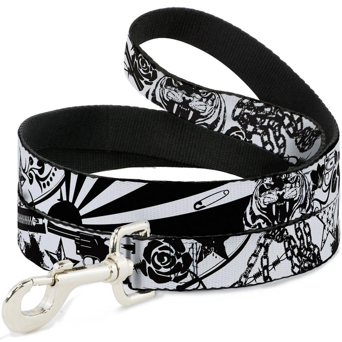 Dog Leash - Madness White/Black Dog Leashes Buckle-Down   