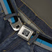 BD Wings Logo CLOSE-UP Full Color Black Silver Seatbelt Belt - Stripes Black/Turquoise/Gray Webbing Seatbelt Belts Buckle-Down   