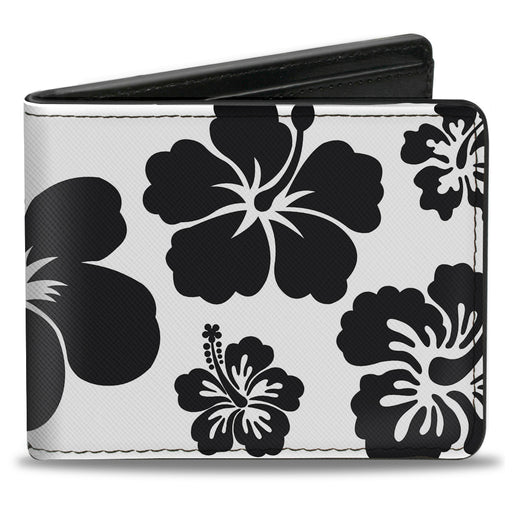 Bi-Fold Wallet - Hibiscus White Black Bi-Fold Wallets Buckle-Down   