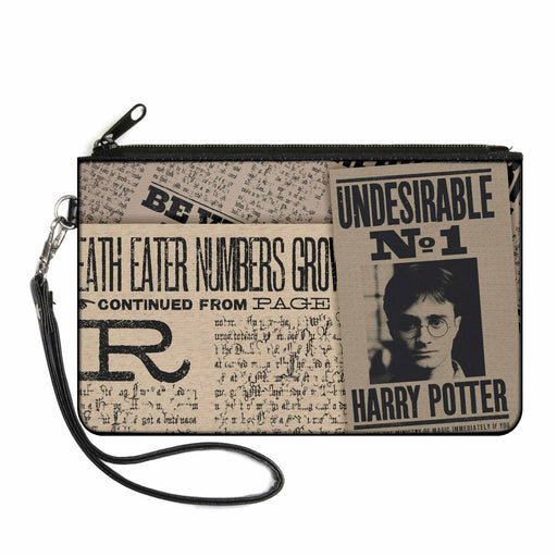 Canvas Zipper Wallet - SMALL - Harry Potter Newspaper Headlines UNDESIRABLE NO 1 Canvas Zipper Wallets The Wizarding World of Harry Potter Default Title  