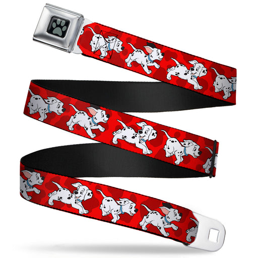 Dalmatian Paw Full Color Black Gray Seatbelt Belt - Dalmatians Running/Paws Reds/White/Black Webbing Seatbelt Belts Disney   