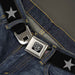 BD Wings Logo CLOSE-UP Full Color Black Silver Seatbelt Belt - Star Black/Silver Webbing Seatbelt Belts Buckle-Down   
