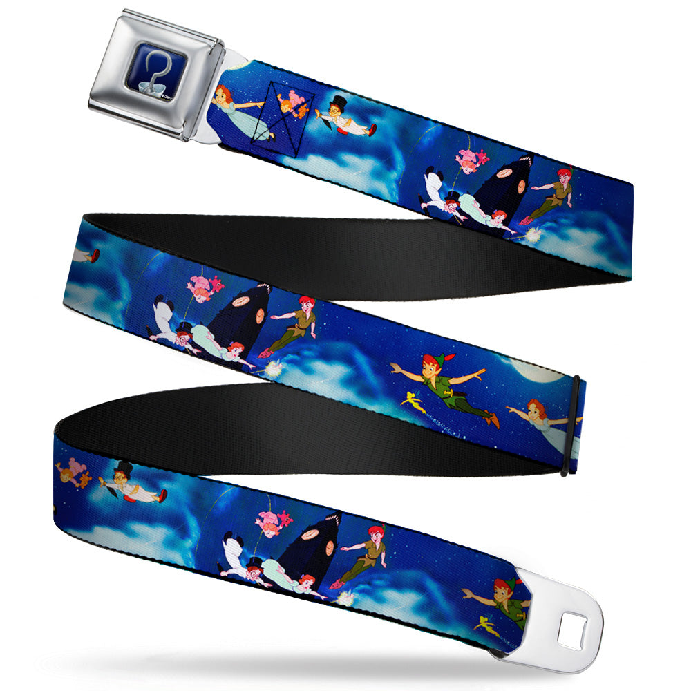 Captain Hook's Hook Full Color Seatbelt Belt - Peter Pan Flying Scene  Webbing