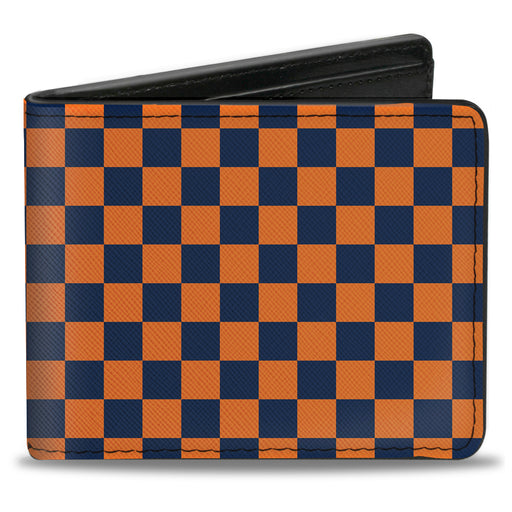Bi-Fold Wallet - Checker Orange Dark Blue Bi-Fold Wallets Buckle-Down   