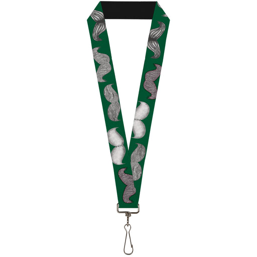 Lanyard - 1.0" - Mustaches Green Sketch Lanyards Buckle-Down   