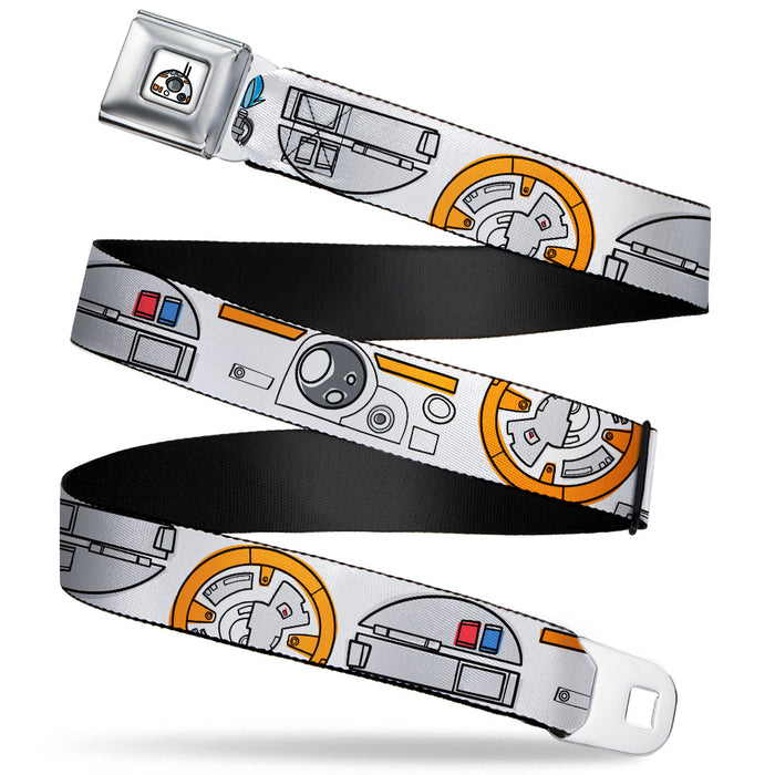Star Wars BB-8 Head Full Color White/Black/Grays/Orange Seatbelt Belt - Star Wars BB-8 Bounding Parts White/Black/Grays/Orange Webbing Seatbelt Belts Star Wars   