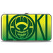 MARVEL AVENGERS Hinged Wallet - LOKI Text with Face Icon + Loki Face CLOSE-UP Yellows Greens Hinged Wallets Marvel Comics   