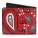 Bi-Fold Wallet - Floral Paisley3 Red Black Gray White Bi-Fold Wallets Buckle-Down   