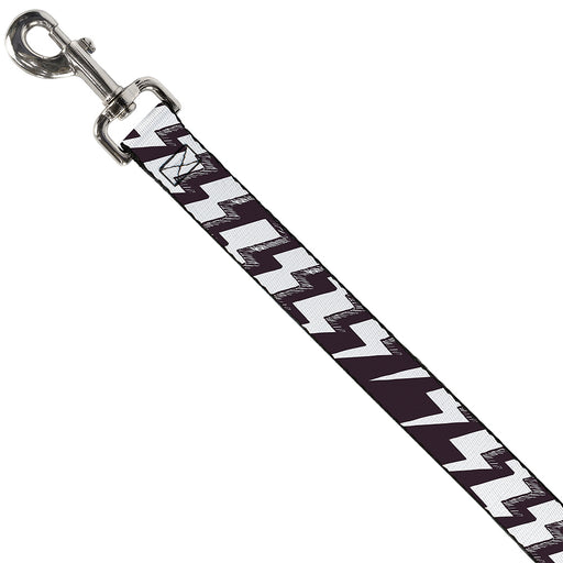 Dog Leash - Lightning Bolts Sketch Plum/White Dog Leashes Buckle-Down   