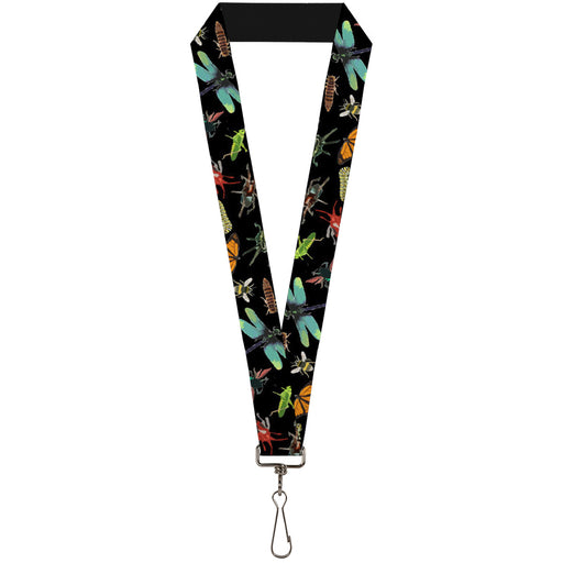 Lanyard - 1.0" - Insects Scattered CLOSE-UP Black Lanyards Buckle-Down   